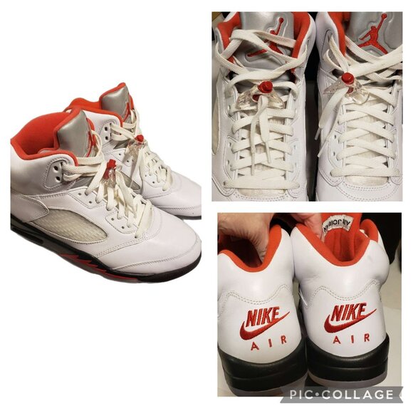 Nike Other - Nike Air Jordan 5 Retro Fire Red 2020 Mens Sneakers Size 12 White Red DA1911-102